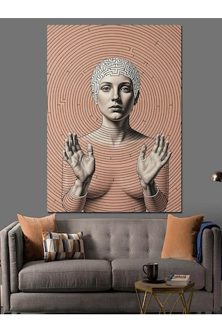 Ahşap Tablo Desenli Vücut Sanat Eseri