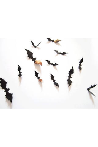 Mufunye Halloween 3d Gerçekçi Kanatlı Yarasa Sticker, Yeniden Kullanıma Uygun, Temiz Yüzeylere Uygulanabilir Dekoratif Dekal Diğer