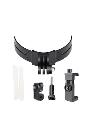 Fimtech Motosiklet Kask Çene Yapıştırıcılı Telefon ve Kamera Tutucu Set