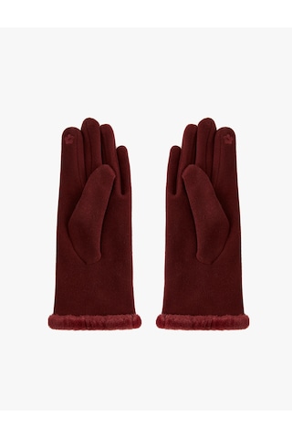 Koton Kurdeleli Suni Kürk Detaylı Eldiven Bordo 6wak50028aa Bordo