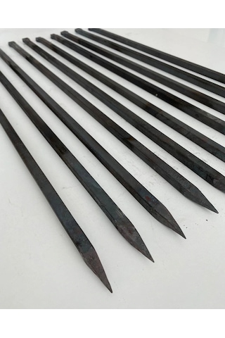 Kare Tavuk Patlıcan Şiş Özel Yapım Kara Demir Tel 10 MM 5 Adet