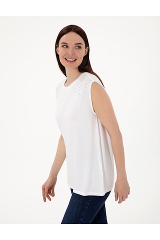 Pierre Cardin Kadın Beyaz Tişört 50307285-vr013 Beyaz