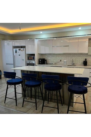 Bar Sandalyesi , Ada Mutfak Sandalyesi , Bar Taburesi , Yüksek Sandalye Mavi Mavi