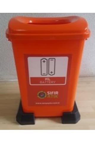 Sıfır Atık Geri Dönüşüm Atık Pil Atık Kovası 50 Lt
