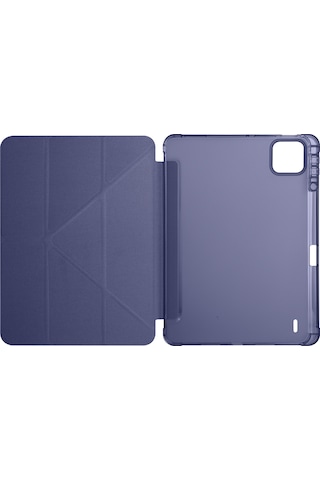 Pad 8 Pro Kılıf Zore Tri Folding Kalem Bölmeli Standlı Kılıf - Siyah Standlı Kapak
