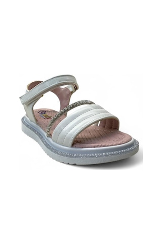 540 Kız Çocuk Okul Öncesi Taşlı Sandalet Beyaz