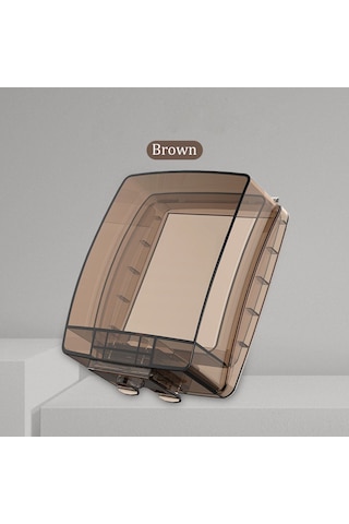 Ximistore9 Banyo Tuvalet Ip55 Su Geçirmez Kapağı - 86 Tipi Şeffaf Siyah Yapıştırmalı Anahtar Priz Koruyucu Kutu