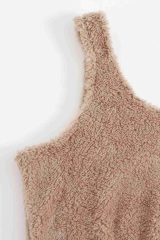 Merry See Kolsuz Askılı Peluş Polar Alt Üst Pijama Takımı Kahverengi 001