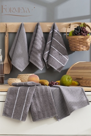 Formeya Sophia 6'lı 30x50 Cm Mutfak Havlusu Seti Antrasit