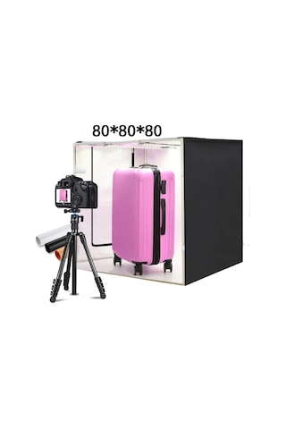 80x80x80 Led Işıklı Ürün Fotoğraf Çekim Kabini - Büyük Boy Stüdyo Çadırı
