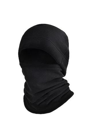 Geeksen Kış Outdoor Polar Fleece Multifonksiyon Elbise: Yüz-baş-kalınlık Isıtıcı, Rüzgar Engeli, Bisiklet-skayak Sporu Kullanıma Uygun Siyah Siyah