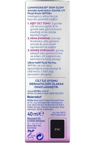 Nıvea Skin Glow Anında Aydınlatıcı Günlük Uv Fluid Krem Spf50 40 Ml