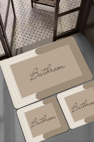 Nakoe 3'lü Banyo Paspas Seti Takımı, Kaydırmaz Tabanlı Djtbanyo Renkli