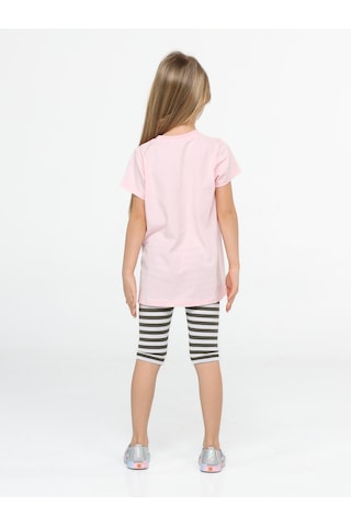 Kalp Yandan Cepli Tunik + T-shirt Takım-pembe Pembe