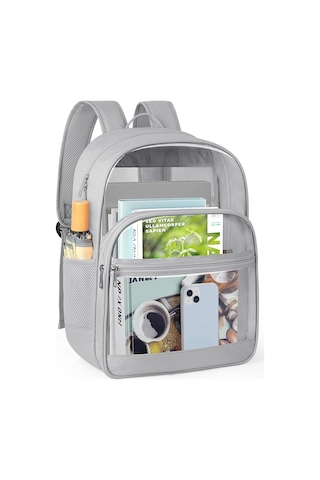 Tenfowee Şeffaf Oxford-pvc Çift Askılı Çanta, Geniş Hacimli Ana Bölme, İç Cep, Ön Bölmeler Ve Mesh Yan Çantalar İle Okul, Konser, Spor Ve Seyahatler İçin Dayanıklı Tasarım