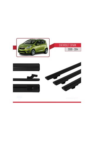 Chevrolet Spark 2009-2014 Arası İle Uyumlu Basic Model Ara Atkı Tavan Barı Siyah 3 Adet
