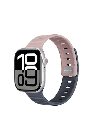 Watch 10 46mm Amazingthing Silqlock Silikon Kordon Strap Kayış Pembe