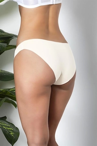 Fevien 3'lü Dikişsiz, İz Yapmaz, Lazer Kesim, Slip Külot Ekru Brf21261 Ekru