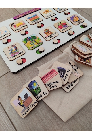 Sorumluluk Ve Görev Tablosu - Montessori Eğitici Ve Eğlenceli Ahşap Oyuncak