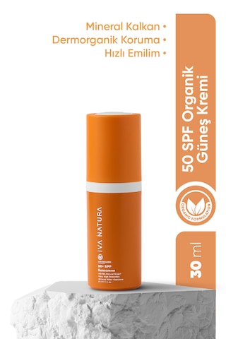 İva Natura Organik Mineral Filtreli Spf 50 Güneş Kremi Çinko Oksit İçerikli Hassas Ciltler İçin 30 Ml