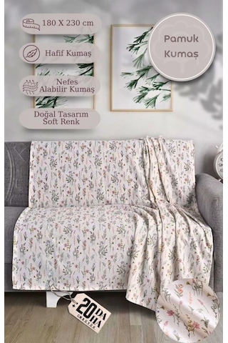 Tek Kişilik Baskılı Pike Koltuk Örtüsü Breeze 180x230 Cm Antrasit