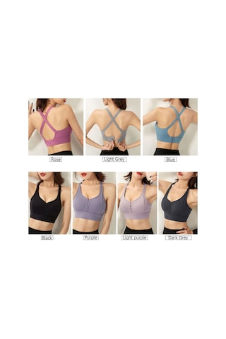 Reedark Hızlı Kuruyan Nefes Alabilen Spor Sütyeni - Çapraz Askılı, Çıkarılabilir Pedli, Asya Bedeni L Mor