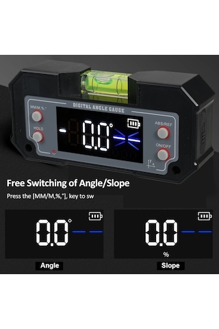 Novahub Su Terazisi Dijital Açı Ölçer Sıvı Seviye Bulucu Eğimölçer Xy Eksen Ahşap İşleme Siyah