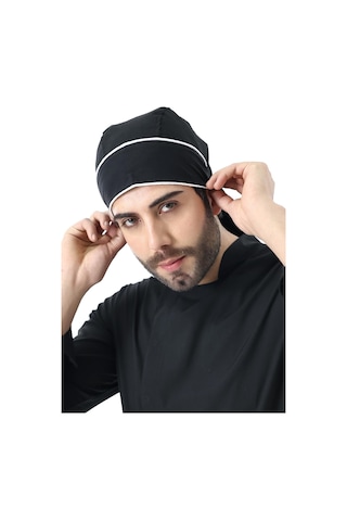 Kuyruklu Bone - Siyah-beyaz-12180 Siyah Beyaz