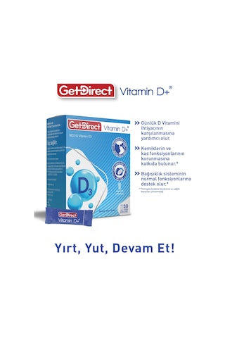 Vitamin D+ 1000 Iu Vitamin D3 Içeren Takviye Edici Gıda 30 Saşe