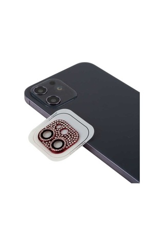 Apple Uyumlu iPhone 12 Mini Zore Cl-08 Kamera Lens Koruyucu Kırmızı