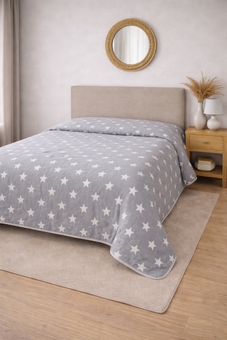 Laila Kapitone Pamuklu Çift Kişilik 200 X 230 Cm Çok Amaçlı Yatak Örtüsü / Pike Açik Gri