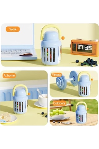 Meyve Salatası Saklama Kabı 18.6 Oz Bpa İçermeyen Sebze Hava Geçirmez Kaplar Sızdırmaz Meyve Mavi