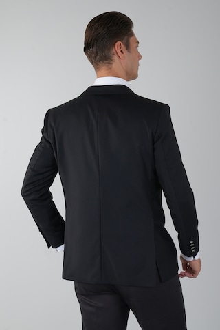 Bisse Comfort Fit Siyah Dokuma Mono Yaka Çift Yırtmaçlı 4 Drop Yün Blazer Erkek Ceket Pck24knos002 D99 Siyah
