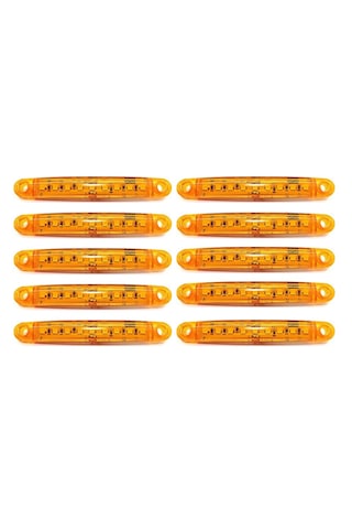 10 Adet 9 Ledli Parmak Led Lamba Sarı 12v-24v Kamyon Kasa Ve Tır Dorse Lambası