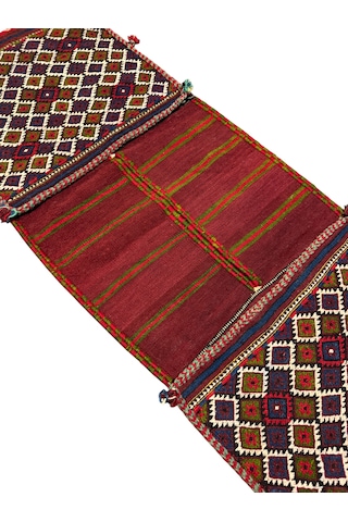 El Dokuma Fethiye Cecim Heybesi 53x146 Kök Boya Renkli %100 Yün Heybe