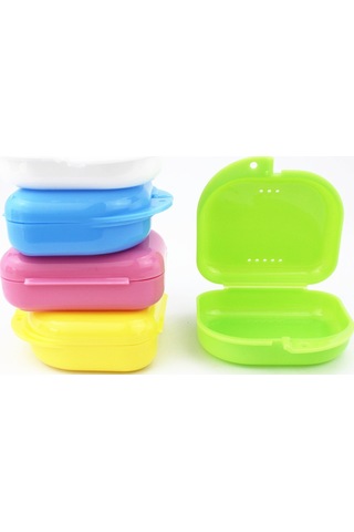 Wezone Mavi Diş Protezi Kutusu - Ortopedik Tutucu Sağlama Sandığı, Açık Hava Delikli Diş Bakımı Saklama Kutu