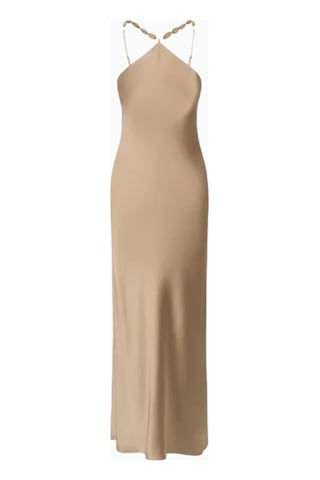 Staud Cadence Dress, Dar Kesim Şık Midi Elbise, Günlük Ve Özel Günler Bej