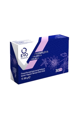 Evo Pharma Passıflora Valerian Melissa İçeren Takviye Edici Gıda 30 Kapsül Evo Pharma Passıflora Valerian Melissa İçeren Takviye Edici Gıda 30 Kapsül