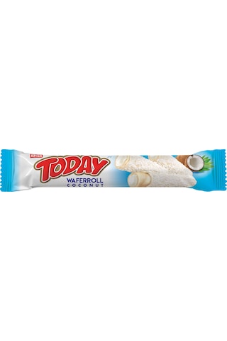 Today Roll Beyaz Kaplamalı Hindistan Cevizli Gofret 180 Gr. 1 Paket