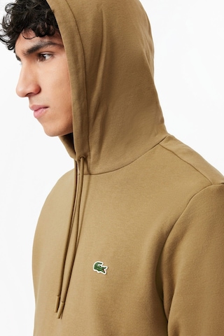 Lacoste Men's Classic Hoodie Sweatshirt Erkek Ayarlanabilir Kapüşonlu Organik Pamuk Sweatshirt Bej