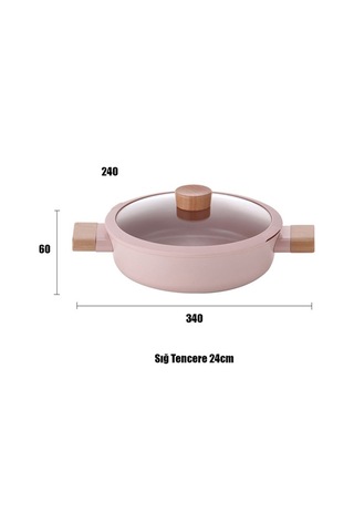 Neoflam Blossom İndüksiyonlu Cam Kapaklı Sığ Tencere 24 CM