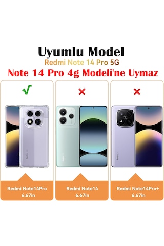 Xiaomi Redmi Note 14 Pro Kamera Koruma Lens Koruyucu Temperli Cam