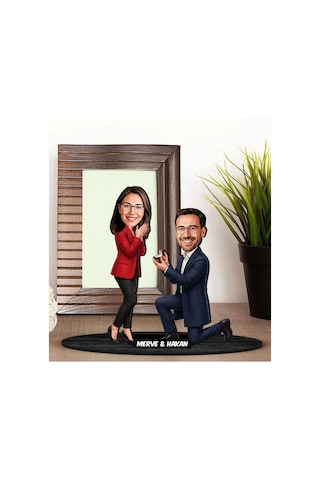 Bk Gift Kişiye Özel Sevgili Karikatürlü Ahşap Biblo -1, Fotoğraftan Karikatür, Sevgililer Günü Hediyesi, Ev Hediyesi Kobitmeyencom36328 Bk Gift