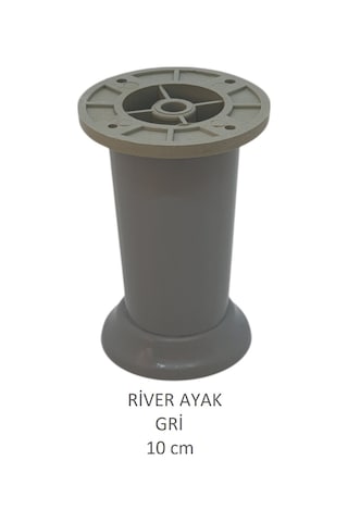 River Ayak, Plastik Mobilya Ayağı, 10 Cm, Vidalar Dahil, Gri Gri