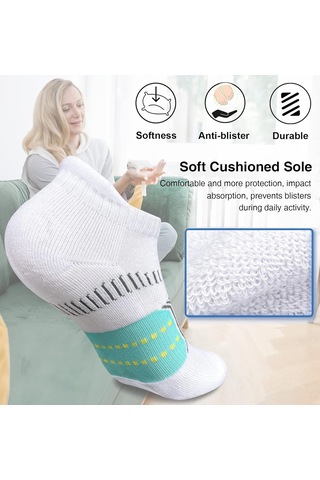 Kangvka Kadınlar İçin Burkulma Önleyici, Dikiz Ve Parmak Güçlendirilmiş, Soluk Mesh Nefesli Spor Çorapları - Beyaz Yeşil Tek Beden Beyaz - Yeşil