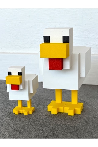 Miecraft Pixel Oyun Temalı Tavuk Figür 9 Cm Dekoratif Masaüstü Süs Oyuncak 1 Adet