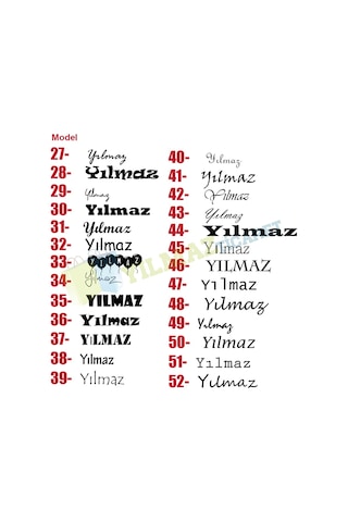 Kişiye Özel Isim Yazı Oto Sticker Motosiklet Araba Etiket 2 Adet
