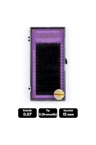 Ocean 0.07d Dramatik Kıvrım 15 Mm Soft Eyelash Doğal İpek Kirpik 16'lı
