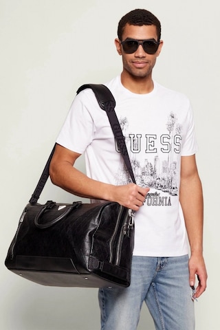 Guess Lüks Kadın Seyahat Çantası Erkek Siyah Valiz Tmtotep6134-bla
