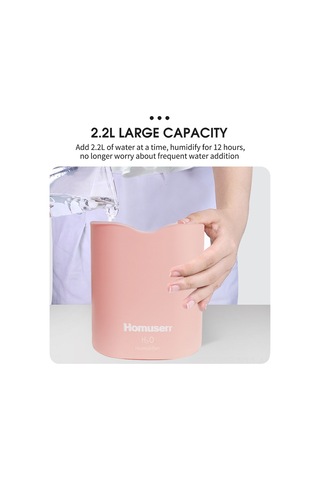 Homuserr 2.2l Çift Spreyli Nemlendirici Led Işık Soğuk Buhar Otomatik Kapatma Fonksiyonu Olan Taşınabilir Masaüstü Nemlendirici Yatak Odası Ev Bebek Odası İçin